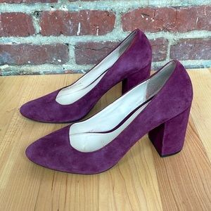 Cole Haan Purple Suede Block Heels Justine Pumps 8.5